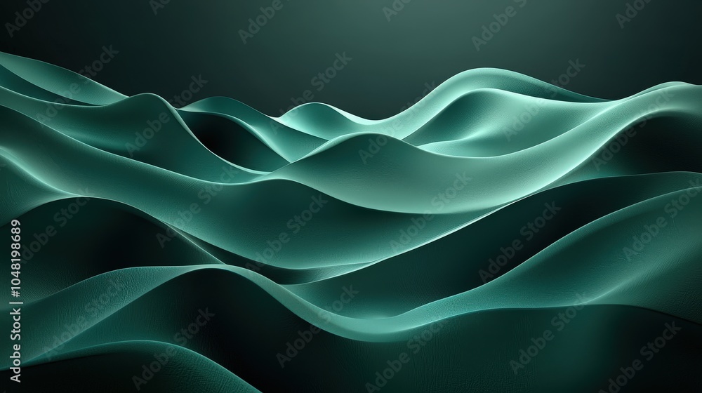 Poster a minimalist dark green background with soft shading and gradient transitions, perfect for adding de