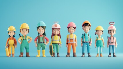 Fototapeta premium Teamwork Enhances Safety in Construction Settings