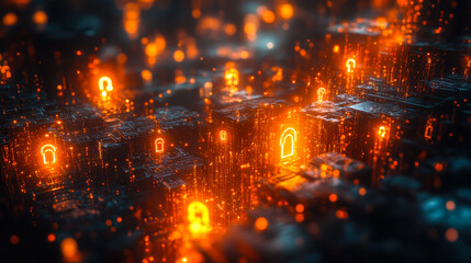 Advanced Cybersecurity Network of Interconnected Locks and Keys in Digital Light Representation