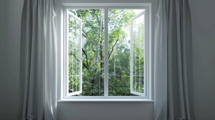 Fototapeta premium Window View of Greenery