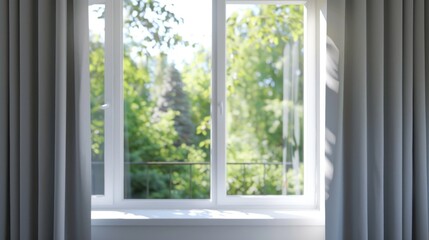 Window View with Curtains