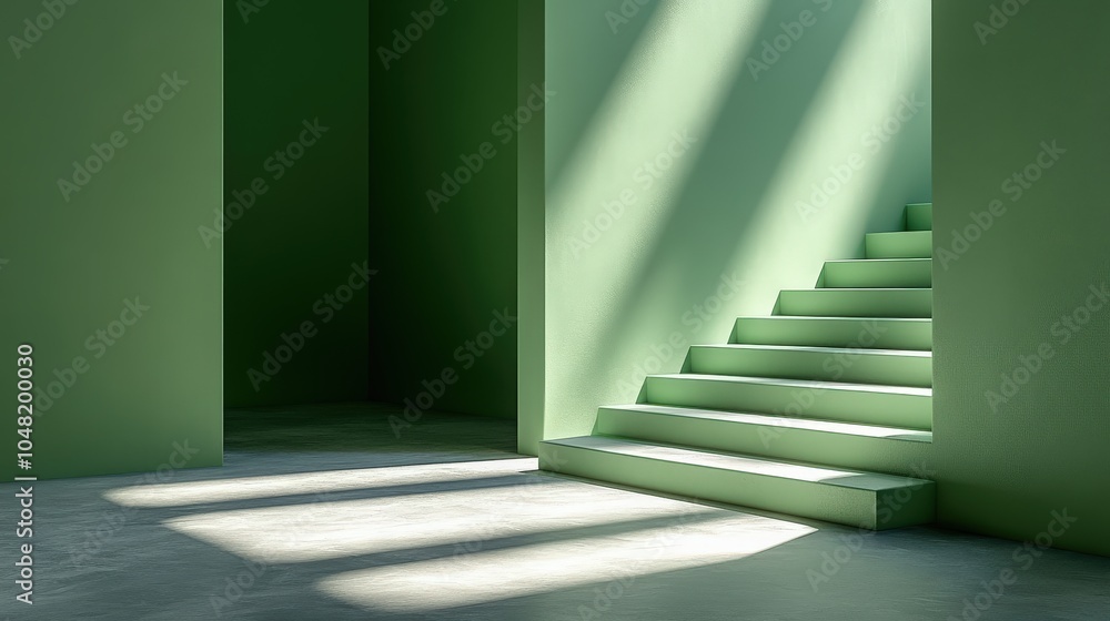 Poster a minimalistic green background with clean lines and soft gradients, perfect for modern design proje