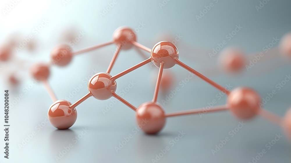 Poster exploring the intricate connections of molecular structures through elegant design and aesthetic rep
