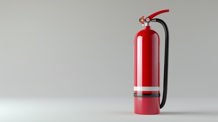 Red Fire Extinguisher in Minimalist Style