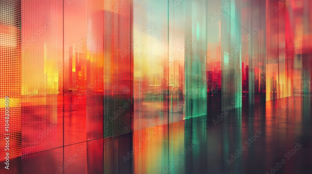 Poster a modern ai interface illustrated in action, detecting and visualizing color patterns in an image, f