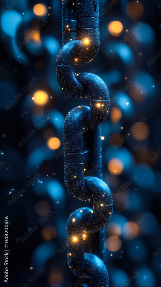 Poster illuminated lock and key network illustrating advanced cybersecurity concepts