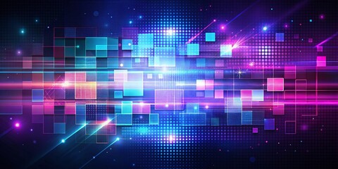 Dynamic Purple and Blue Geometric Motion Background for Technology Templates