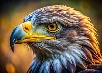Fototapeta premium Eagle Eye Close-Up: Captivating Wildlife Photography of Powerful Gaze and Beak Detail in Slow Motion