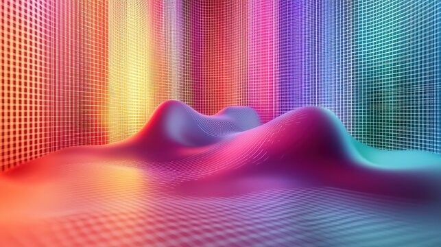 A modern AI interface illustrated in action, detecting and visualizing color patterns in an image, focusing on shades of red, green, and blue in a minimalist layout.
