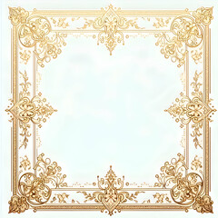 vintage gold frame with ornament, ornate gold frame, decorative picture frame