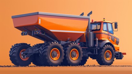 Obraz premium 3D Minimalist Manure Spreader Truck Design
