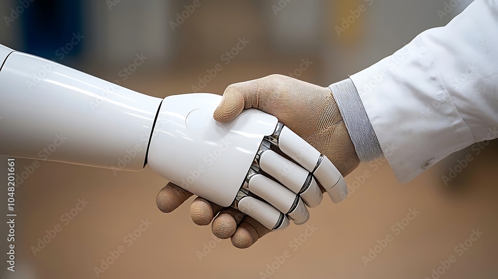Poster exploring the synergy between humans and robots a new era of collaboration and trust in technology