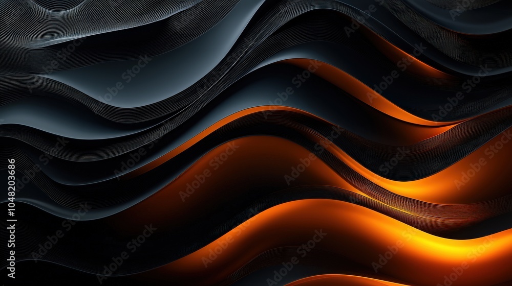 Poster a smooth black background with elegant, flowing lines and soft light gradients, creating a refined a