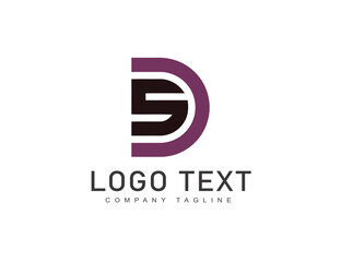 S D Typography logo design