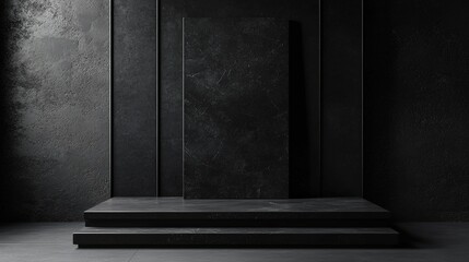 A sophisticated black background with sleek textures and subtle reflections, ideal for premium product displays or high-end visuals.