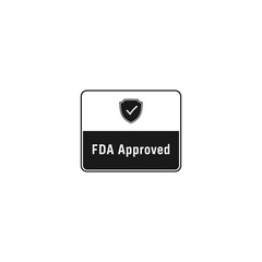 FDA Approved Label vector for product design element. FDA Approved logo for packaging design element.