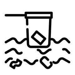 filtering trash in the sea icon
