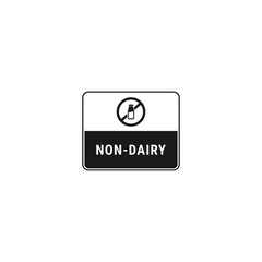 Non-dairy label vector for product design element. Best Non-dairy label vector for product packaging design element. Non-dairy symbol for packaging design element.