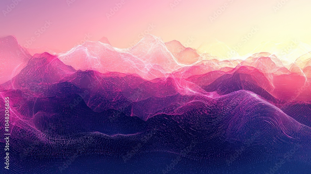 Poster a visually striking gradient background showcasing a seamless transition from pink to purple, layere
