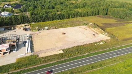 Empty site prepared for construction.