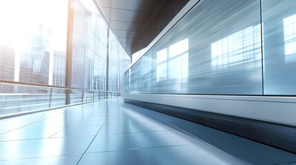 Obraz premium Modern Office Corridor with Glass Walls