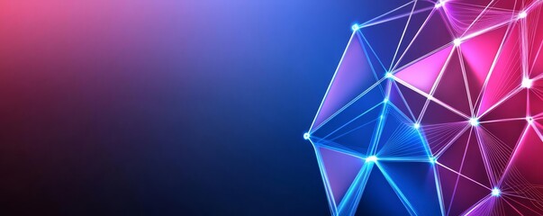 Futuristic technology scene with glowing network lines