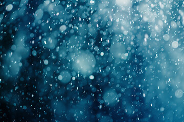 The image is a blue sky with snowflakes falling from it