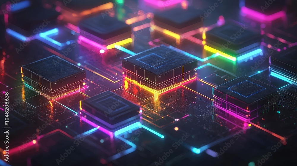 Poster an artistic depiction of an ai system processing real-time rgb signals from multiple sensors, highli
