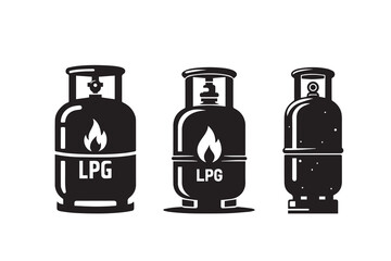 LPG Gas cylinder Silhouette Illustration