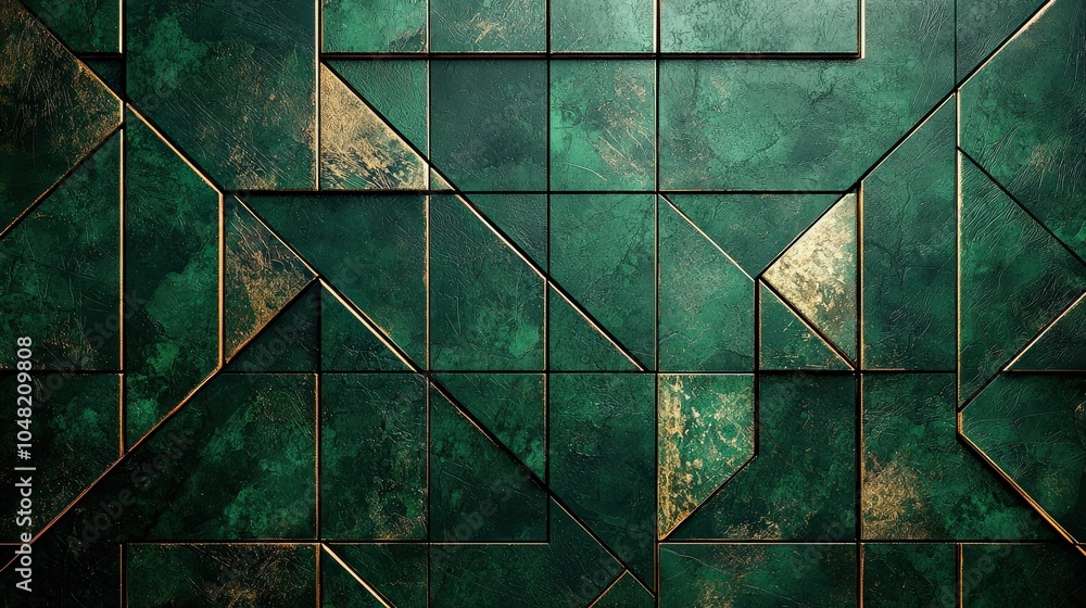 Poster an elegant dark green background with faint geometric patterns, adding a touch of class and mystery 