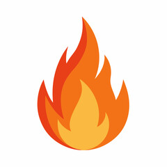 fire flame flat style icon on white background