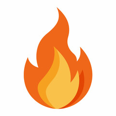 fire flame flat style icon on white background