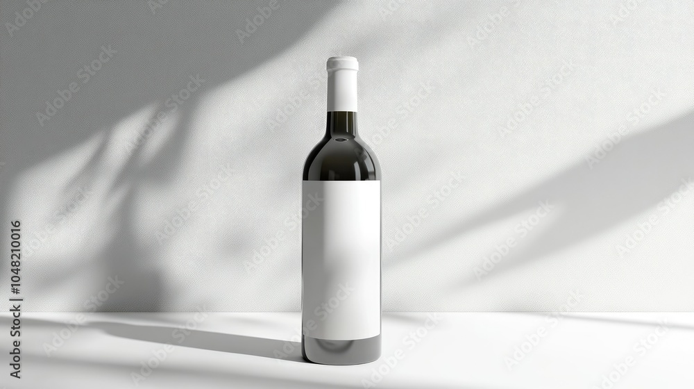 Leinwandbilder white bottle mockup on a blank background, modern and clean with soft shadows; perfect for branding 
