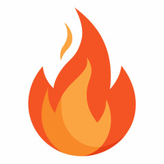 fire flame flat style icon on white background