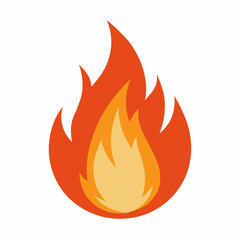 fire flame flat style icon on white background