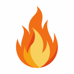 fire flame flat style icon on white background