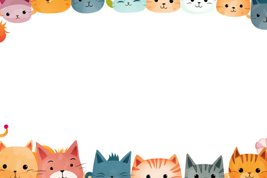 frame cat isolated on white