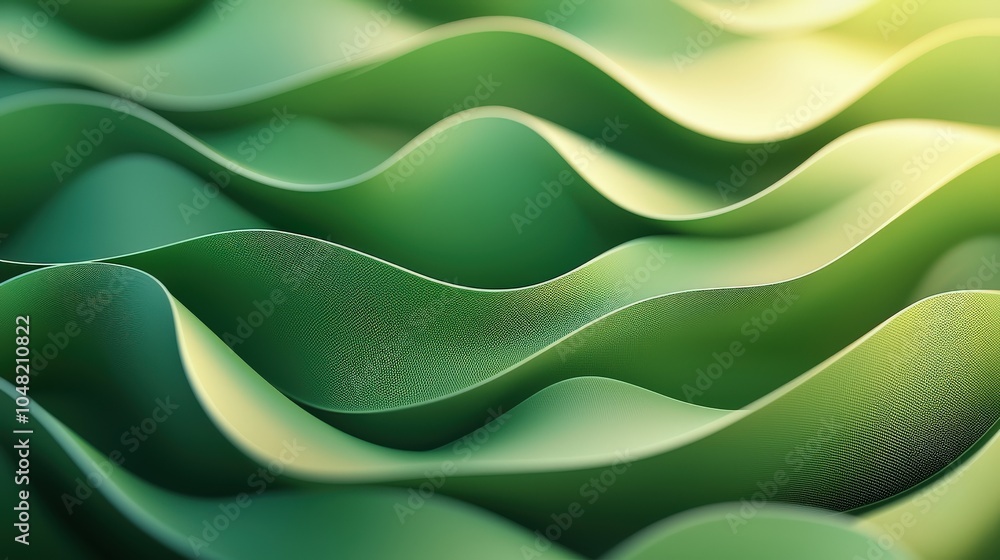 Poster an intricate green pattern background with soft, repeating shapes, offering a stylish and modern aes