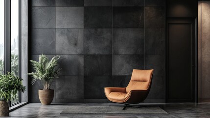 Black backdrop with abstract geometric patterns in muted tones, creating a sleek and professional feel.