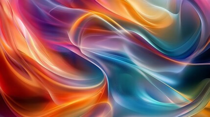 Fototapeta premium Experience a burst of color as vibrant shades blend fluidly, forming organic shapes that evoke energy and harmony, reminiscent of nature's essence.