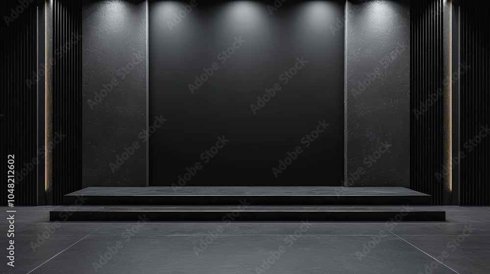 Aufkleber minimalistic matte black background with no reflection, designed for clean and elegant presentations