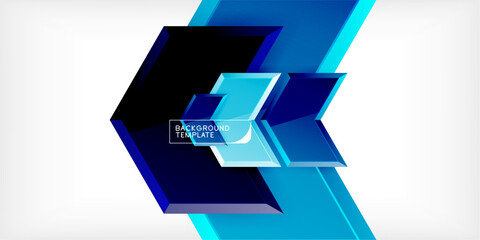 Vector 3d arrow techno design template