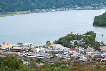 天橋立ビューランドから見下ろす天橋立駅