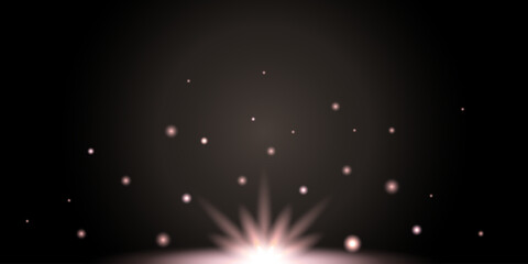 shiny light glow effect with pink shade, dark background. vector illustration