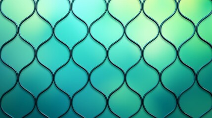 Fototapeta premium Abstract Teal and Black Curved Wire Mesh Pattern