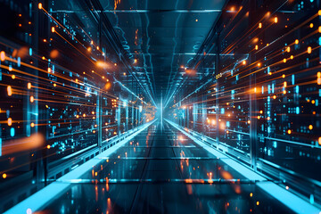 Fototapeta premium digital network showcases limitless connectivity in data centers