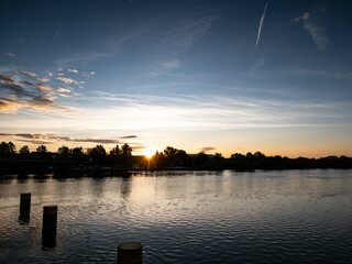 Fototapeta premium sunset over the river
