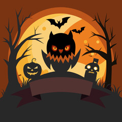 Illustration Halloween banner background