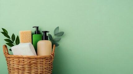 Fototapeta premium Eco-Friendly Products in a Shopping Basket