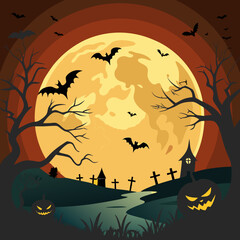 Illustration Halloween banner background